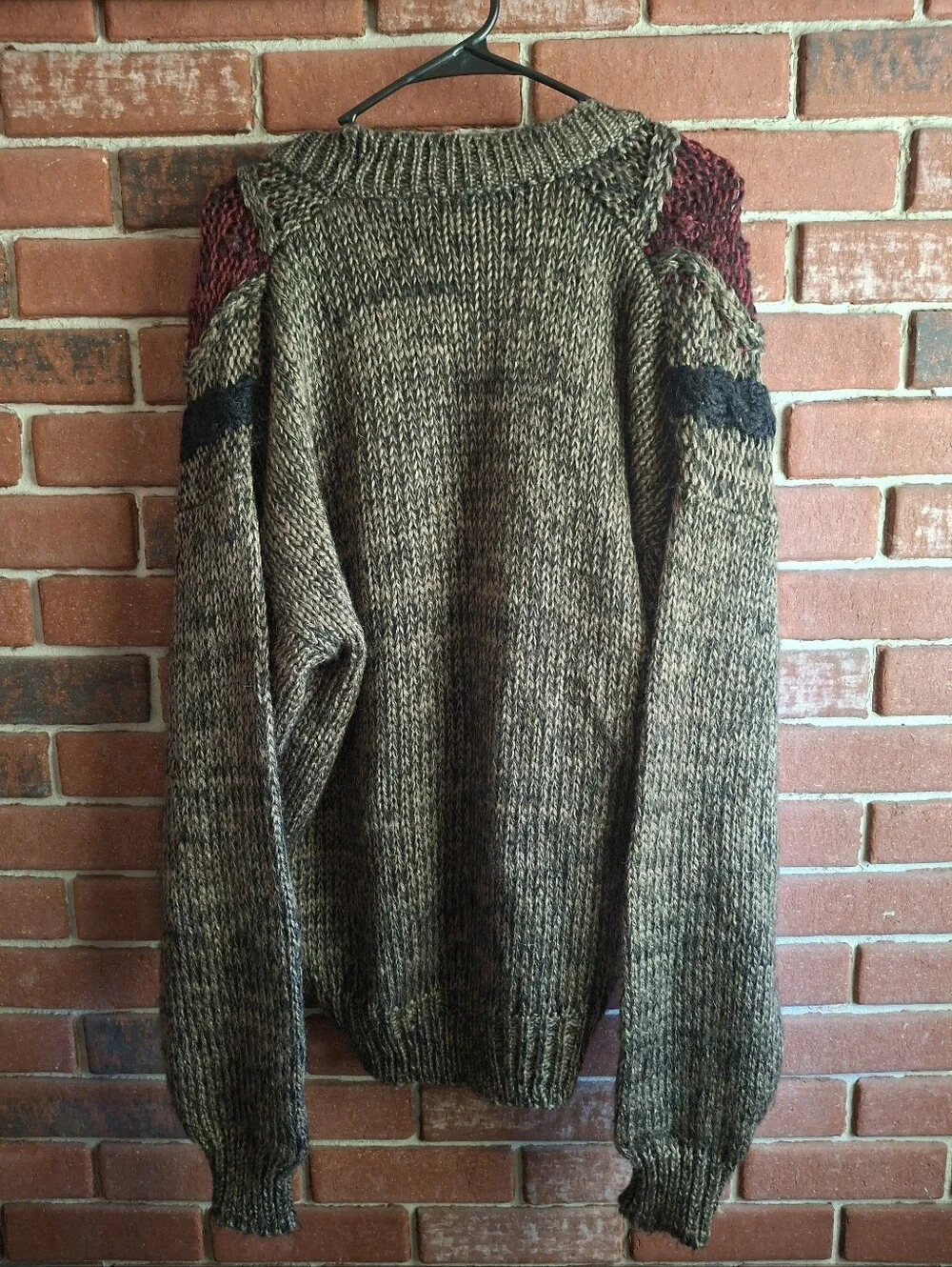 Chunky Brown Multi-Color Knit Cardigan - Picture 3 of 4
